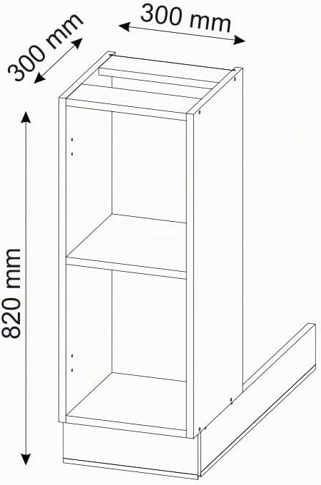 Vicco Kücheninsel Fame-Line, Anthrazit, 30 cm ohne Arbeitsplatte Anthrazit Regalinselunterschrank 30