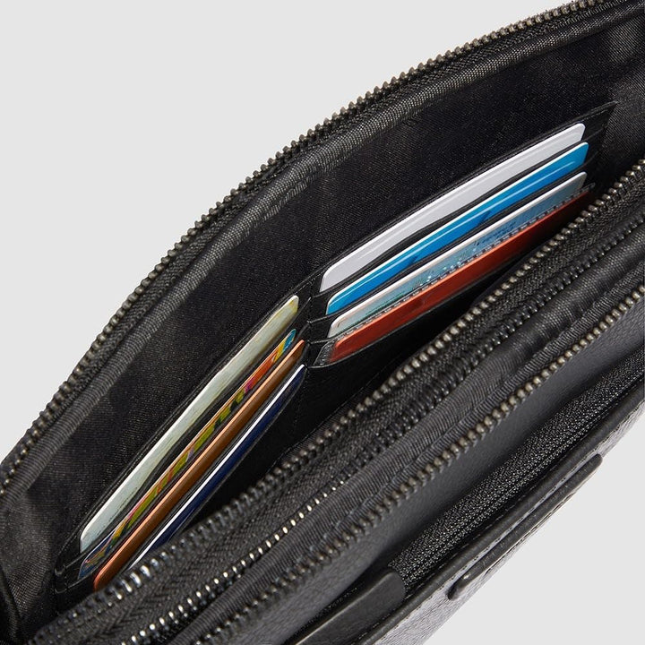 PIQUADRO POCHETTE X SCHWARZ AC6156MOSR/N modus restyling Kupplung Fronttasche Leder SCHWARZ ND Wahl=