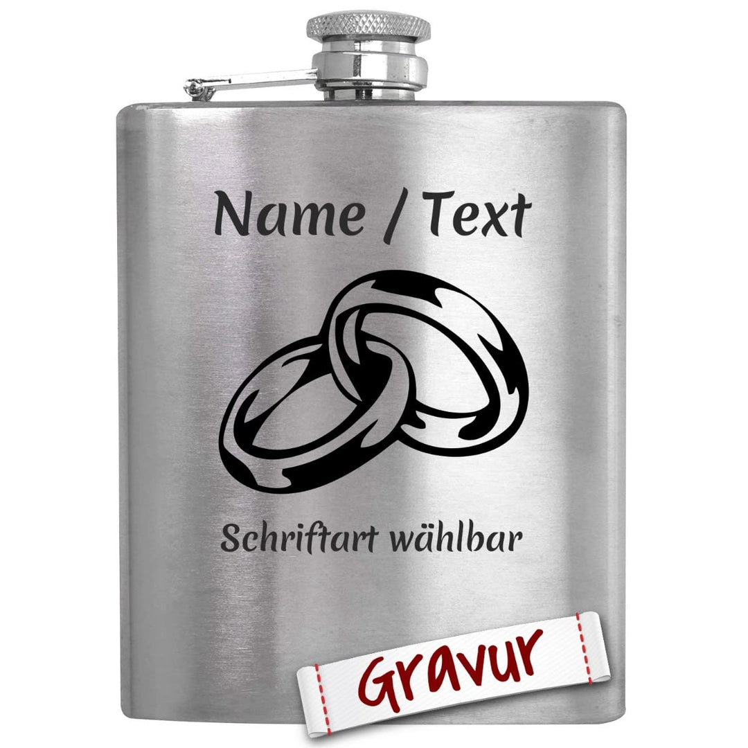 Trauzeuge/Trauzeugin Geschenk Flachmann zur Hochzeit mit Gravur personalisiert, Geschenkidee zum Hoc