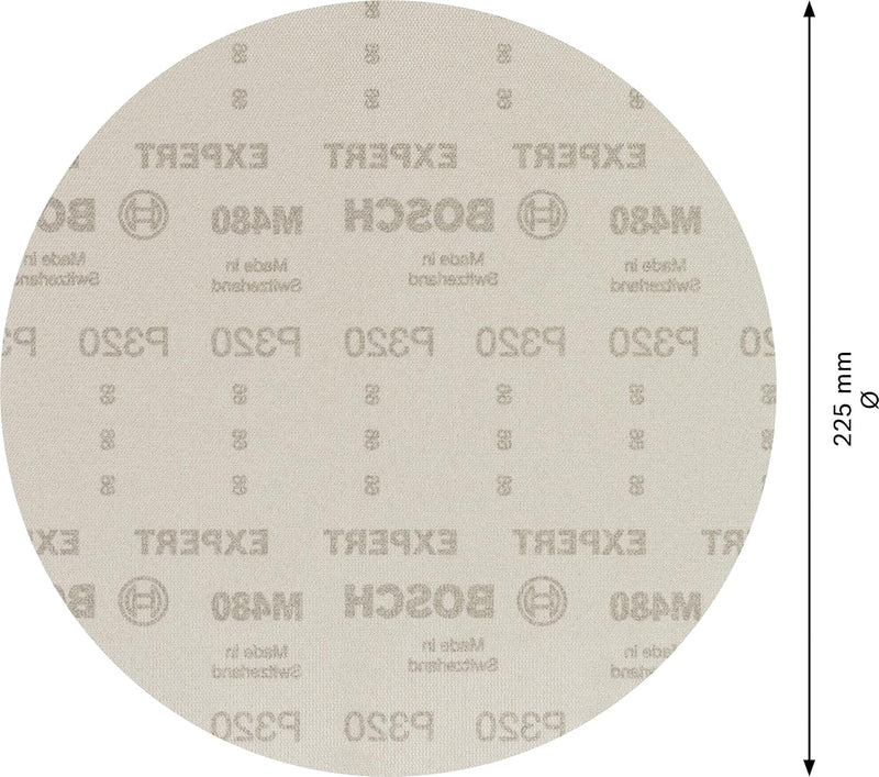 Bosch Professional 25x Expert M480 Schleifnetz (für Hartholz, Farbe auf Holz, Ø 225 mm, Körnung 320,