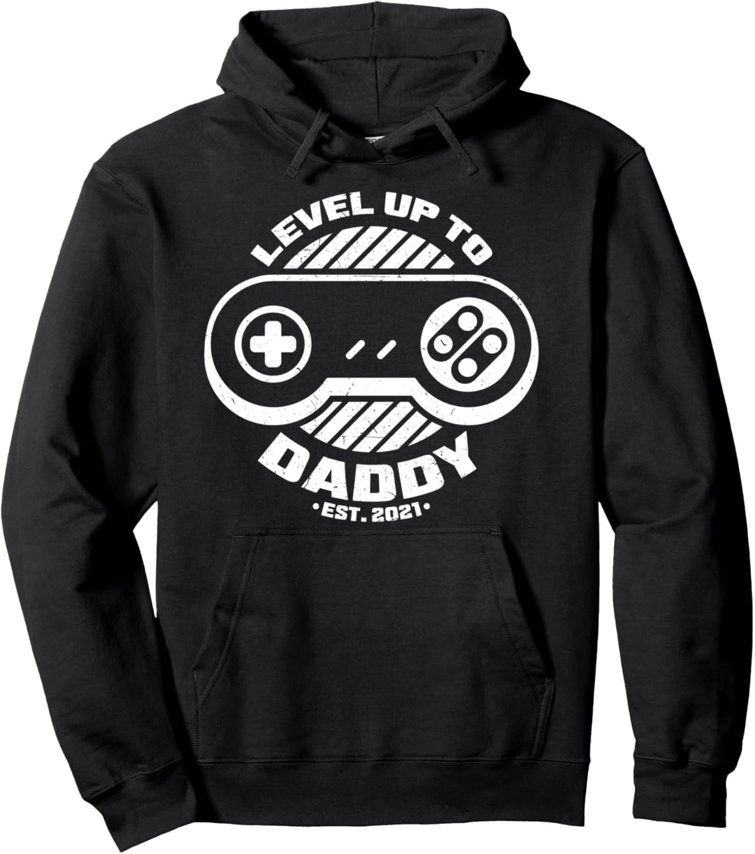 Level Up Daddy Papa 2021 werdender Vater Gamer Geschenk Pullover Hoodie