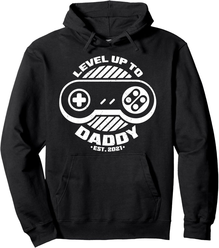 Level Up Daddy Papa 2021 werdender Vater Gamer Geschenk Pullover Hoodie