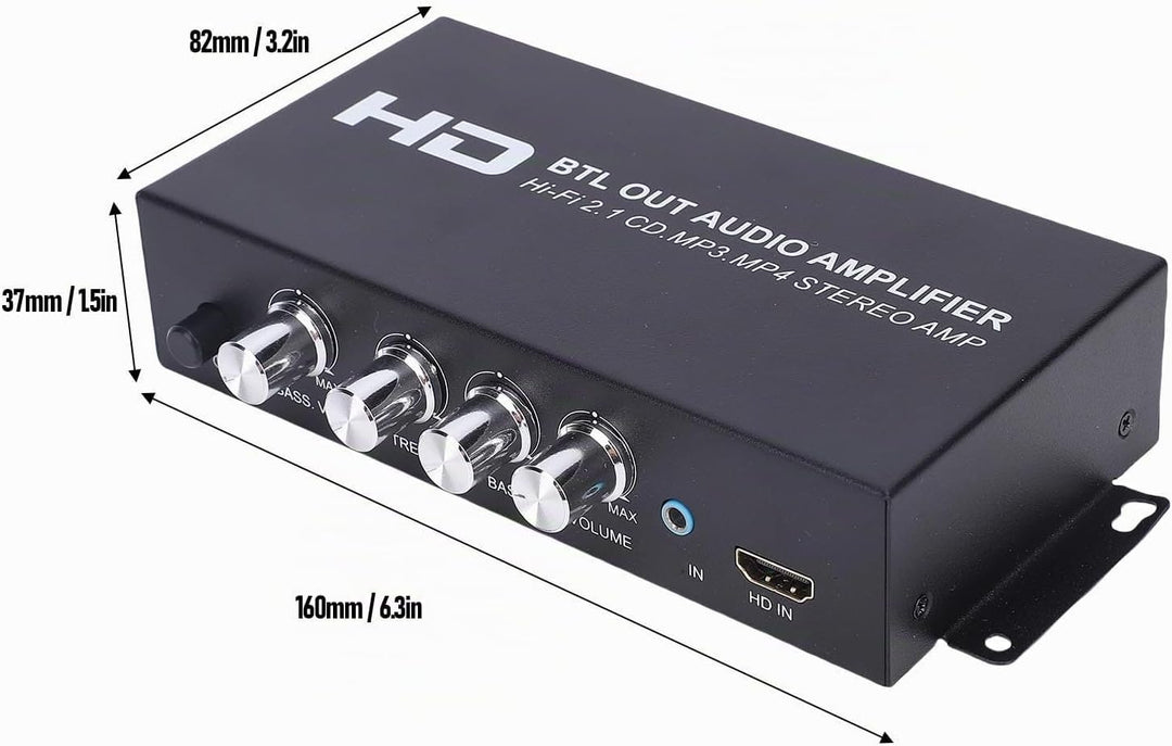 Annadue Stereo-Leistungsverstärker, 2.1-Kanal 240 W Bluetooth 5.0 HiFi-Audio, HDMI-AUX-Eingang, Bass