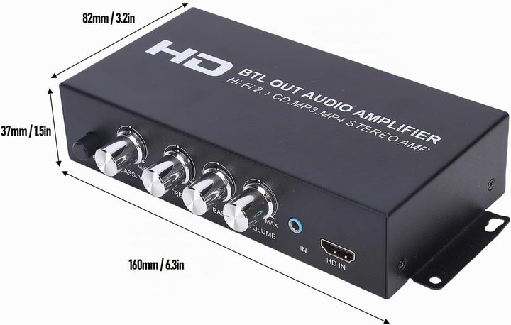 Annadue Stereo-Leistungsverstärker, 2.1-Kanal 240 W Bluetooth 5.0 HiFi-Audio, HDMI-AUX-Eingang, Bass