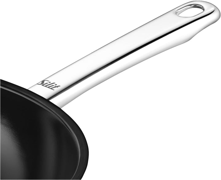 Silit Wuhan Wokpfanne Induktion 28 cm, Wok Edelstahl beschichtet, Wok Induktion, backofenfest