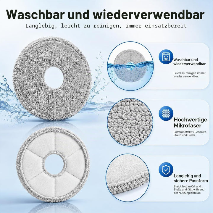 25 Stück Zubehörset für Mova E40 Ultra Saugroboter Ersatzteile, 2 Hauptbürste, 4 Hepa-Filter, 6*Mopp