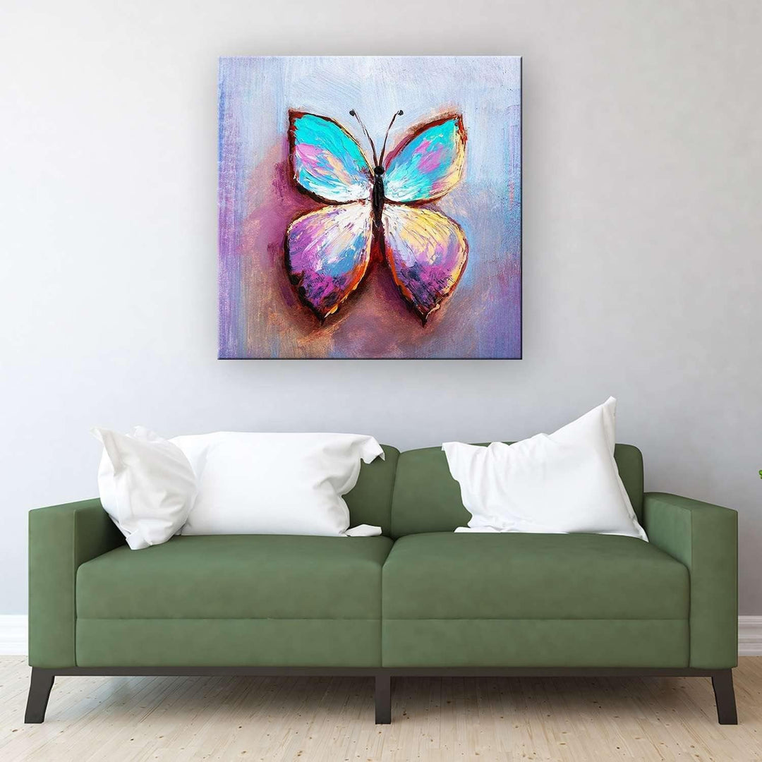 Startonight Bilder Schmetterling der Freiheit in Lila und Blau - Leinwandbilder Moderne Kunst - Tier