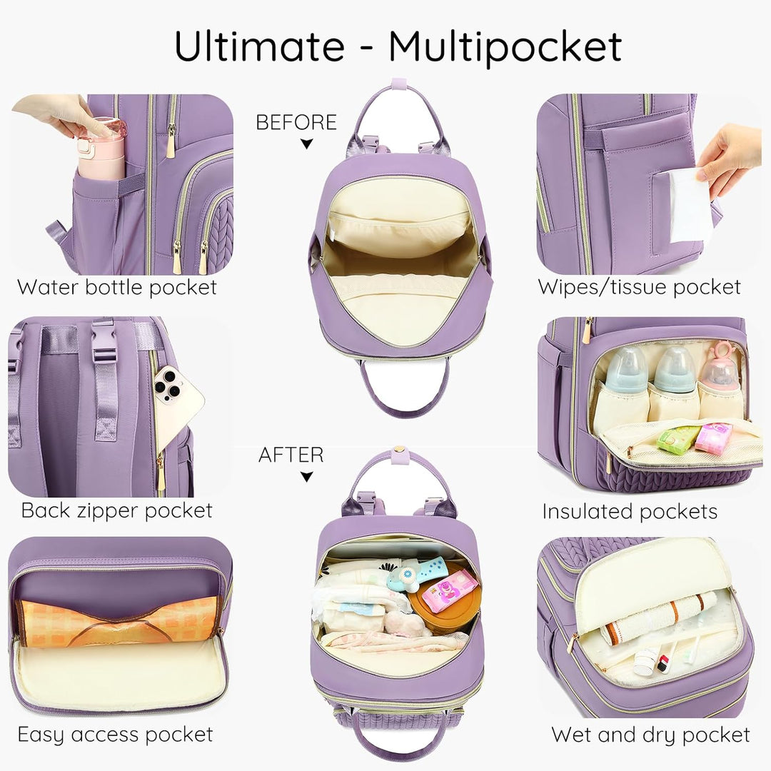 AIJIEKE Wickeltasche Rucksack, multifunktionale, wasserdichte Wickeltasche, Reiseutensilien, Babytas