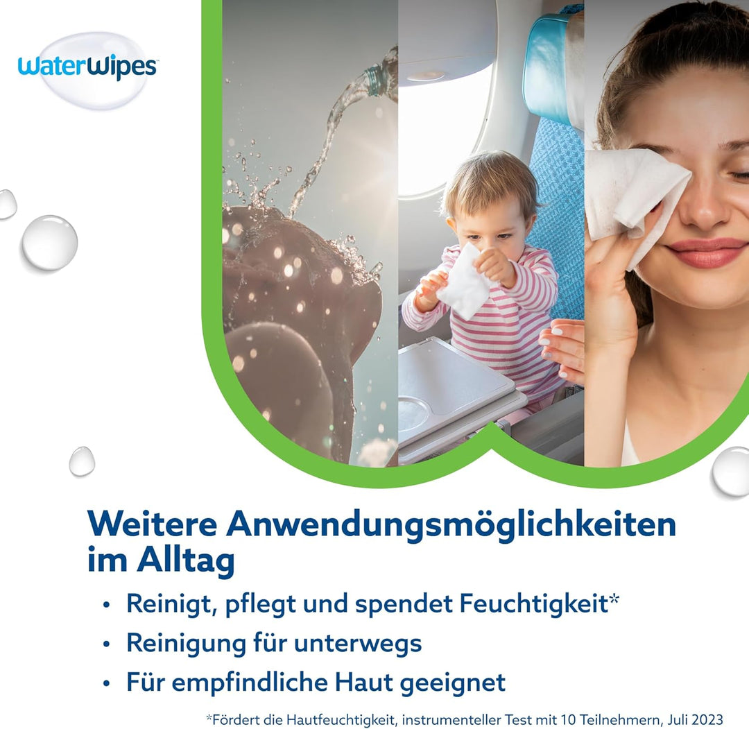 WaterWipes Sensitive+ Hydrating Boost Wipes, Feuchtigkeitsspendende Tücher, 720 Stück (12 Packungen)
