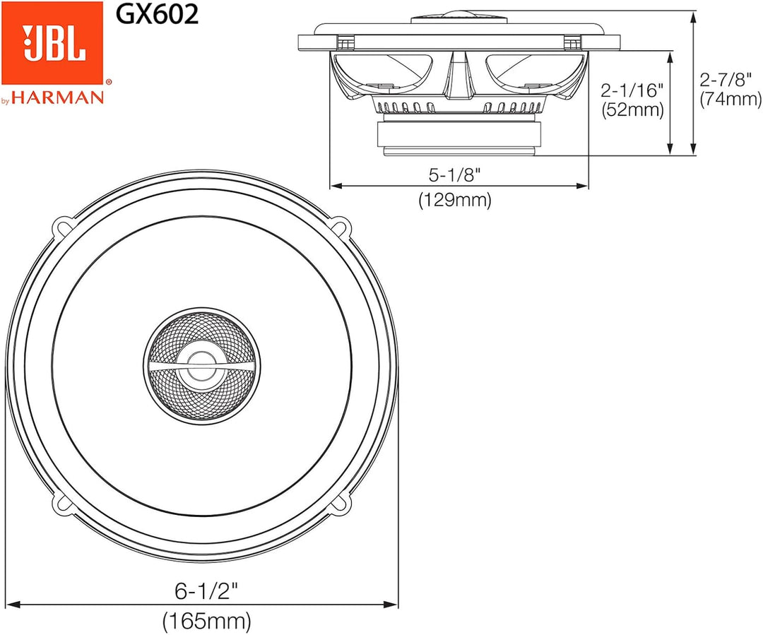 JBL GX602 2-Wege Auto Lautsprecher Set von Harman Kardon - 180 Watt KFZ Soundanlage Autolautsprecher