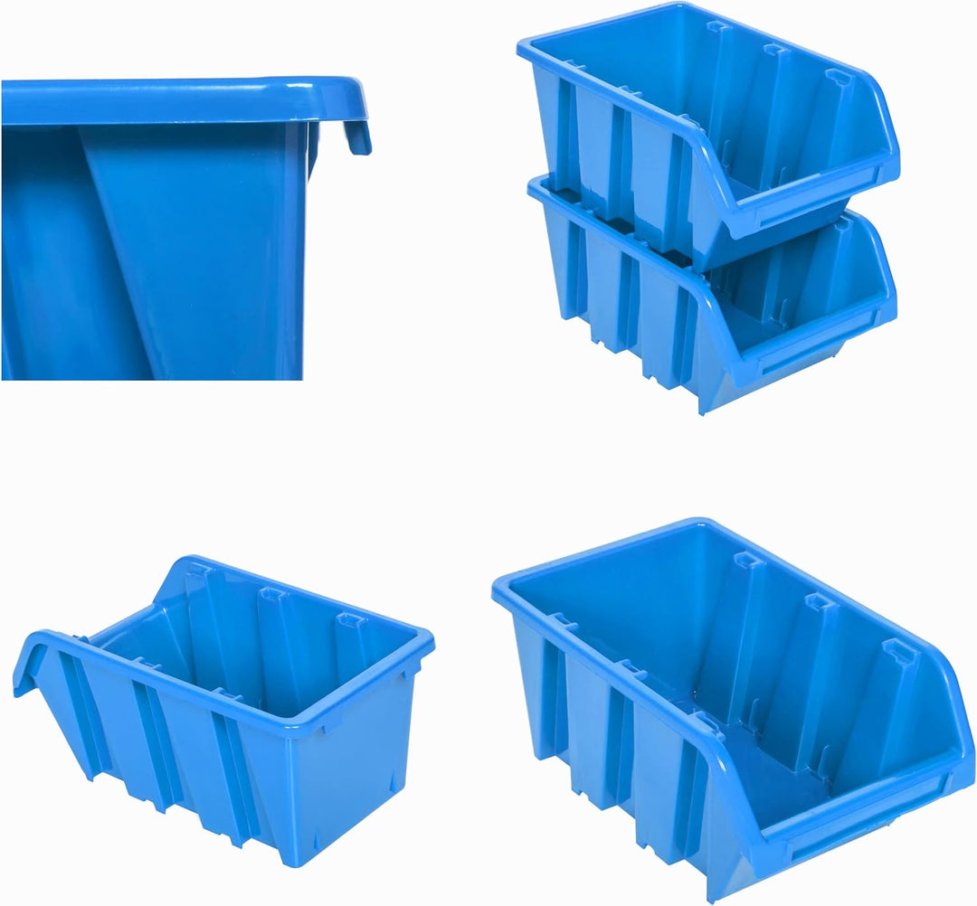 Lagersystem Wandregal 1728 x 780 mm | 178 stck. Box | Stapelboxen Schüttenregal Sichtlagerkästen | E