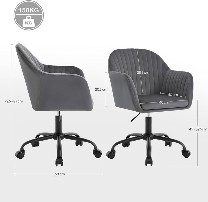 WOLTU Schreibtischstuhl, Bürostuhl ergonomisch, Homeoffice Stuhl höhenverstellbar, Schminkstuhl mit