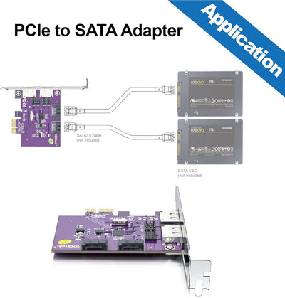 Port eSATA3.0 or 2 Port SATA3.0 Non-Raid Controller Card, X1, with 2 SATA Cable, Support SSD and HDD