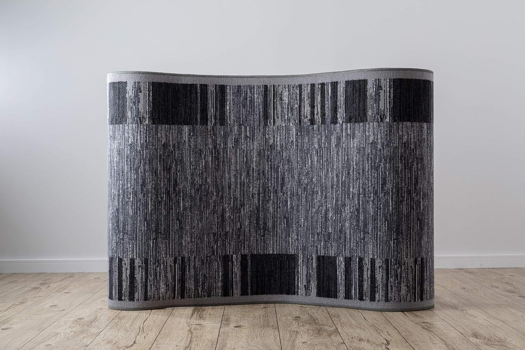 rugsx Antirutsch Teppichläufer Adagio grau - moderner Kurzflor für Küche, Flur &amp; Wohnzimmer, Meterwa
