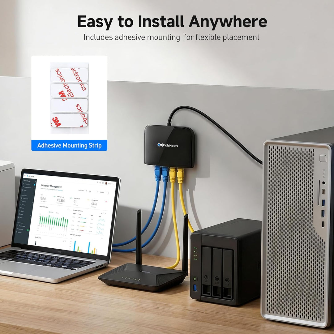 Cable Matters USB C auf 4-Port Gigabit Ethernet Switch (USB C auf LAN Splitter, USB C Ethernet Verte
