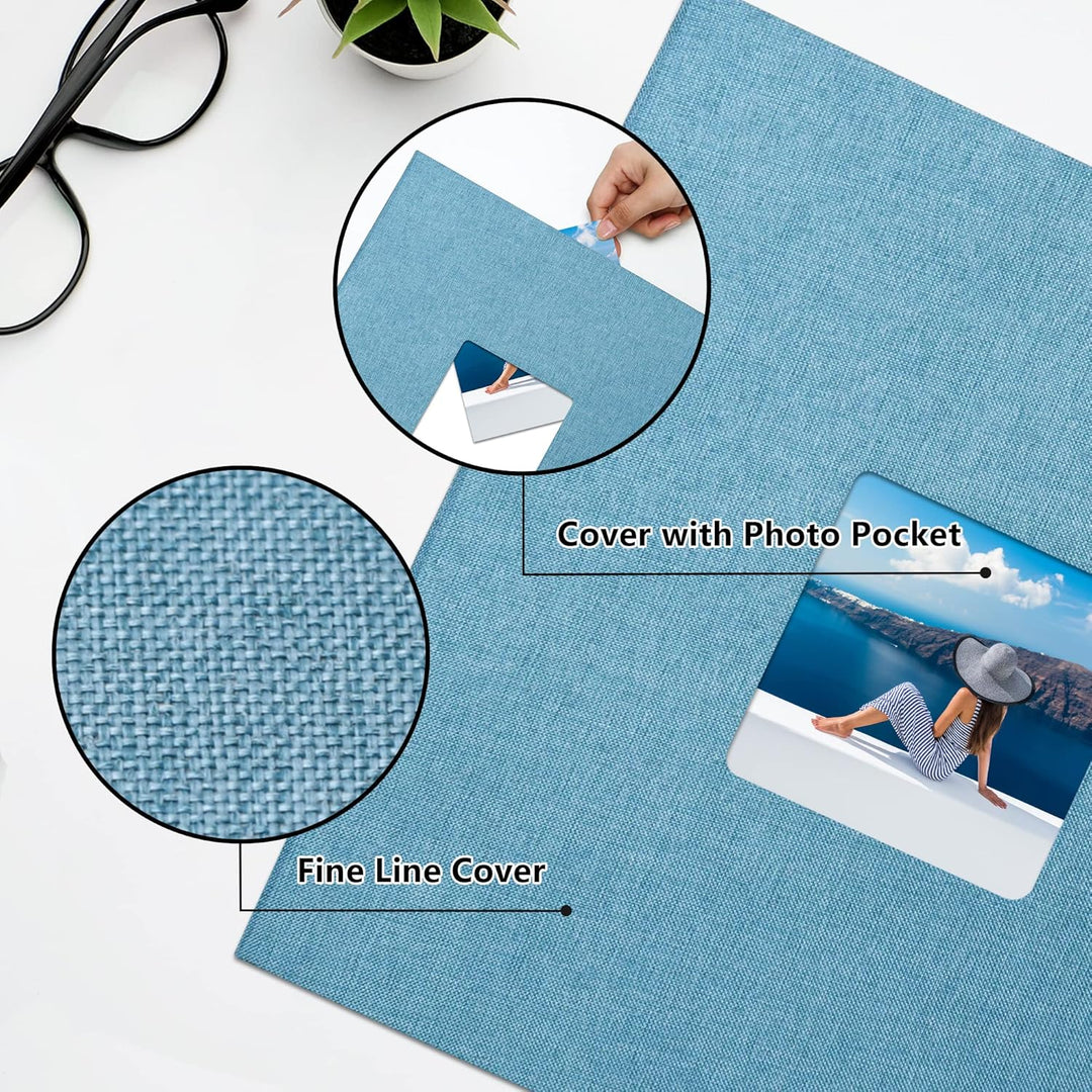 Yopih Selbstklebende 10x15 Fotoalbum Einkleben und zum Selbstgestalten Gross leinen Photoalbum mit 4
