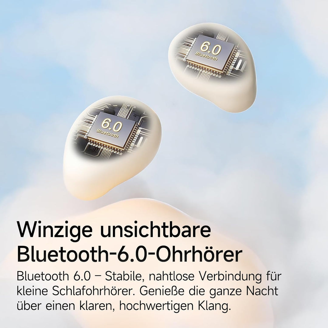 Schlafkopfhörer Bluetooth 6.0 – Mini Kabellose Kopfhörer zum Schlafen, Komfortabel & Leicht, Lang an