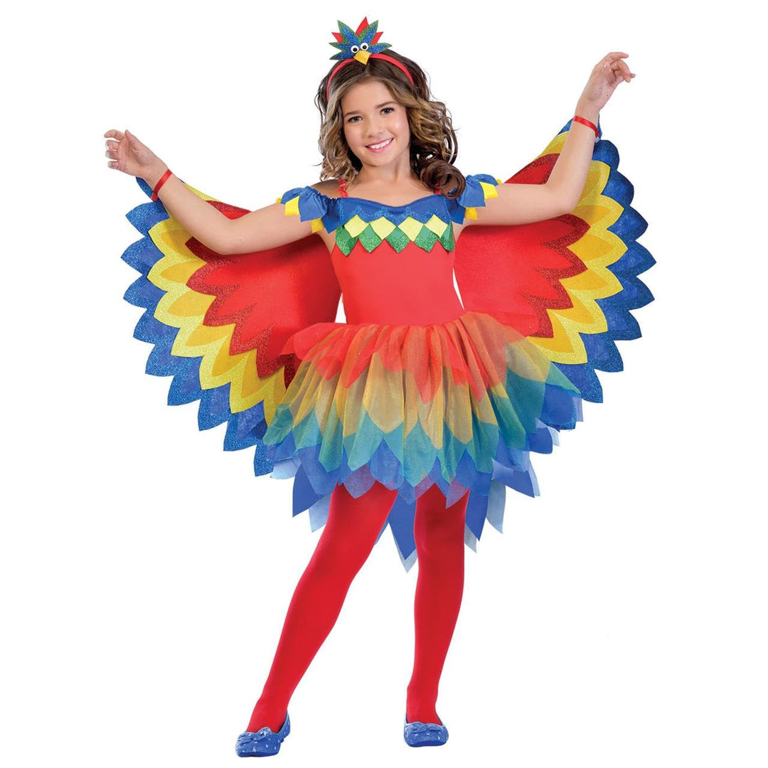amscan 9908455 Kind Mädchen Hübsches Papageienfee Kostüm Alter 3-4 Jahre, 3-4 Jahre