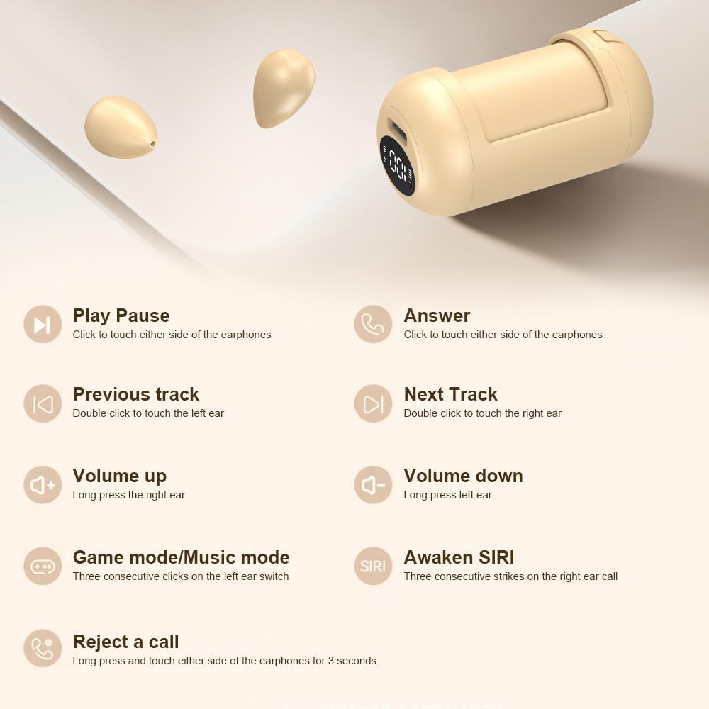 Mini Unsichtbare Kopfhörer Bluetooth Kabellos, Unsichtbare Kleine Schlaf Kopfhörer, In Ear Kleinste