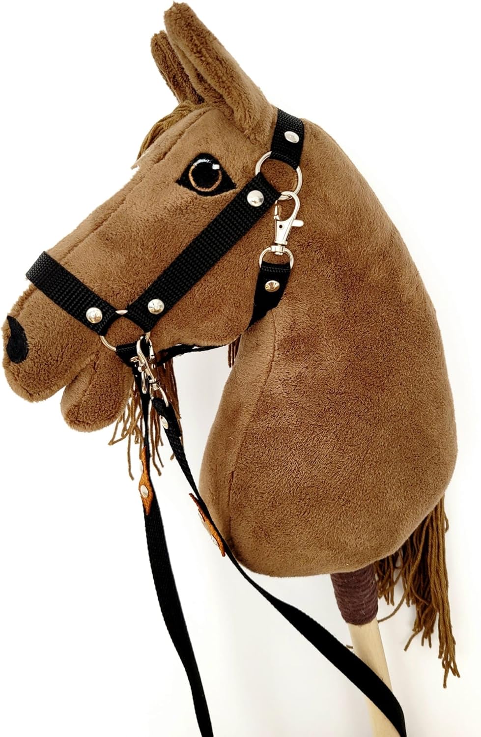 Steckenpferd A4 (Pferd auf einem Stock) Hobby Horse A4 komplett mit Kantar wie auf dem Foto (Hellbra