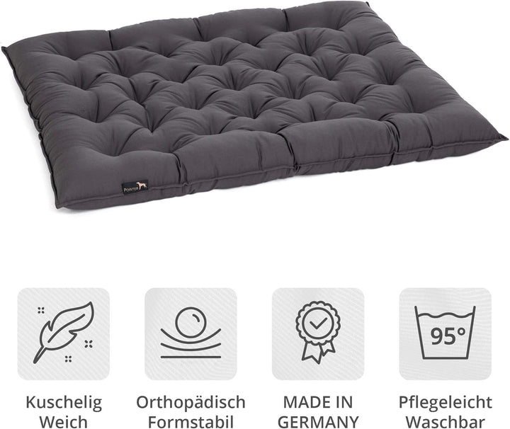 Pointer | Hundekissen Urban - orthopädisch, waschbar, robust, bequem (XXXL - 90x80 cm, Grau) XXXL -