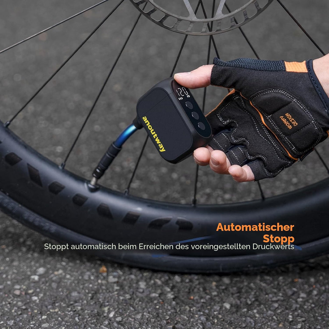 Tiny Pump Mini Fahrradpumpe, Elektrische mit Digitalem Manometer | Elektrische Luftpumpe Klein Fahrr