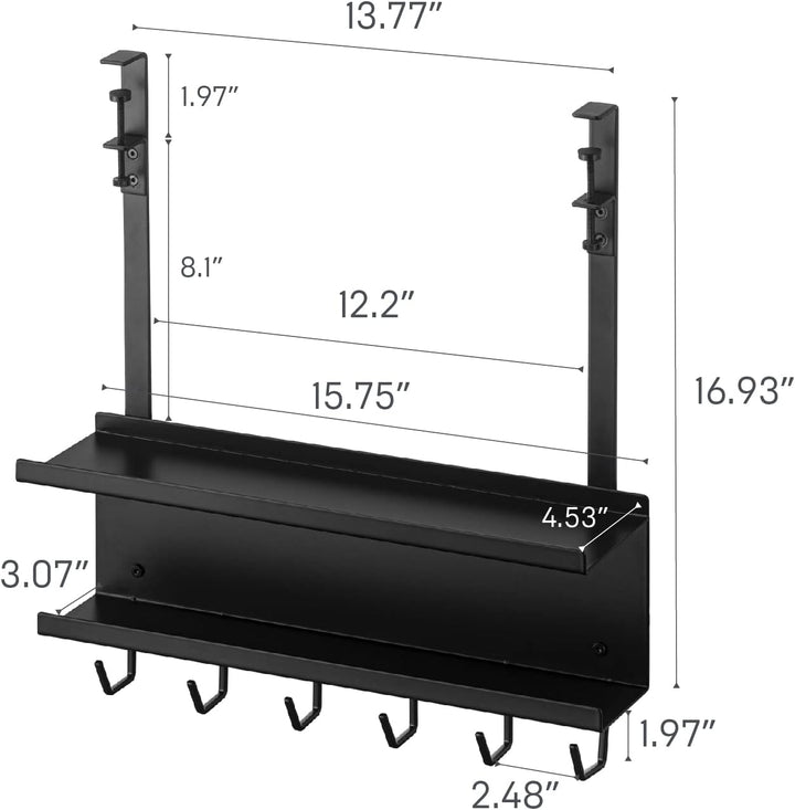 Yamazaki 5462 SMART Unter-Tisch Kabel- & Router-Organizer, schwarz, Stahl, Minimalistisches Design,