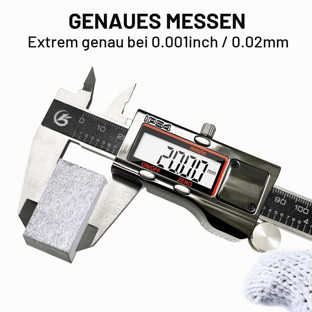 KETOTEK Messschieber Digital Schieblehre IP54 Wasserdichte Staubdicht, Elektronische Edelstahl Messl