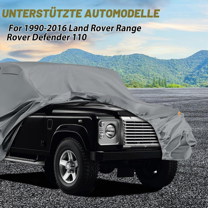 Autoabdeckung Wasserdicht für Land Rover Defender 110 1990-2016, Vollgarage Autoplane Auto Abdeckpla