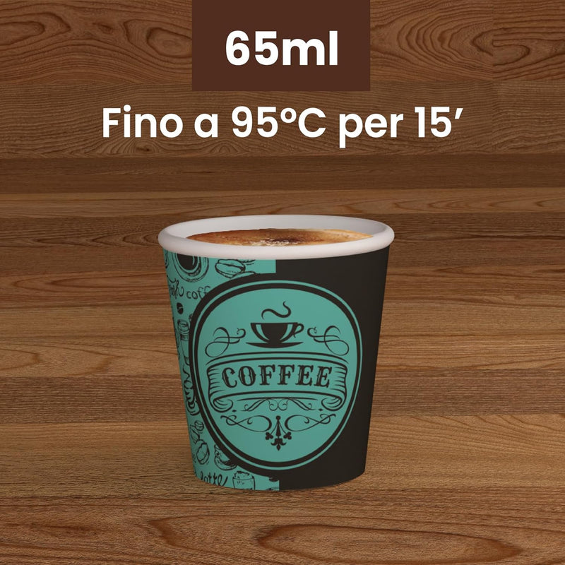 PubGreenCUP 1000 Kaffeebecher aus Papier, 65 ml, umweltfreundlich, biologisch abbaubar, Einwegbecher