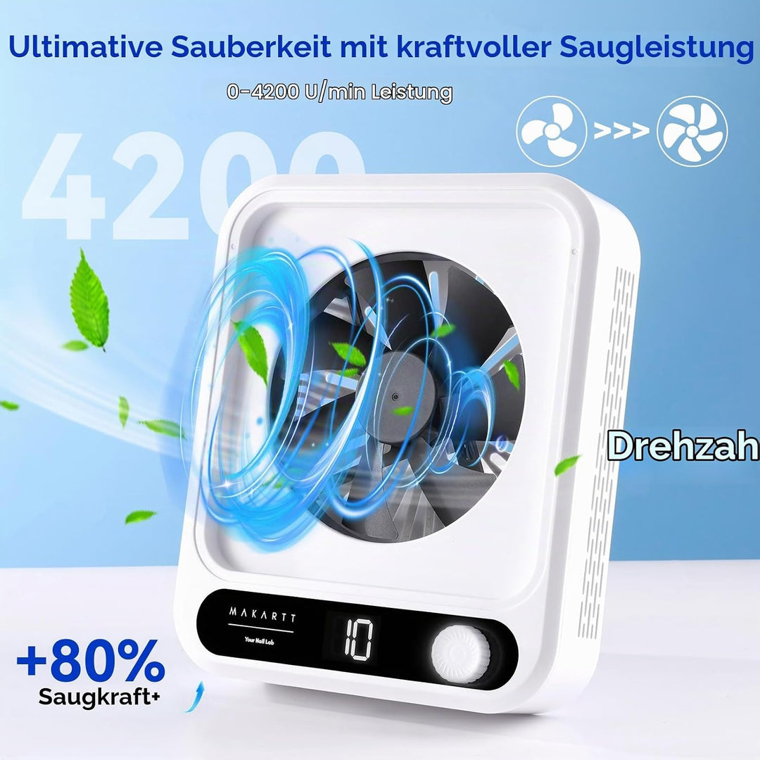 Makartt Nagelstaubsauger - staubabsaugung für nägel Professional Powerful Suction Larina Vacuum Fan