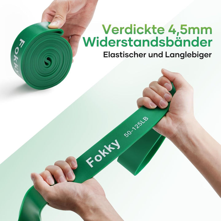 Fokky Fitnessbänder 5 Set, Widerstandsband Resistance Bands Set in 5 Stärke, Fitnessband mit Türanke