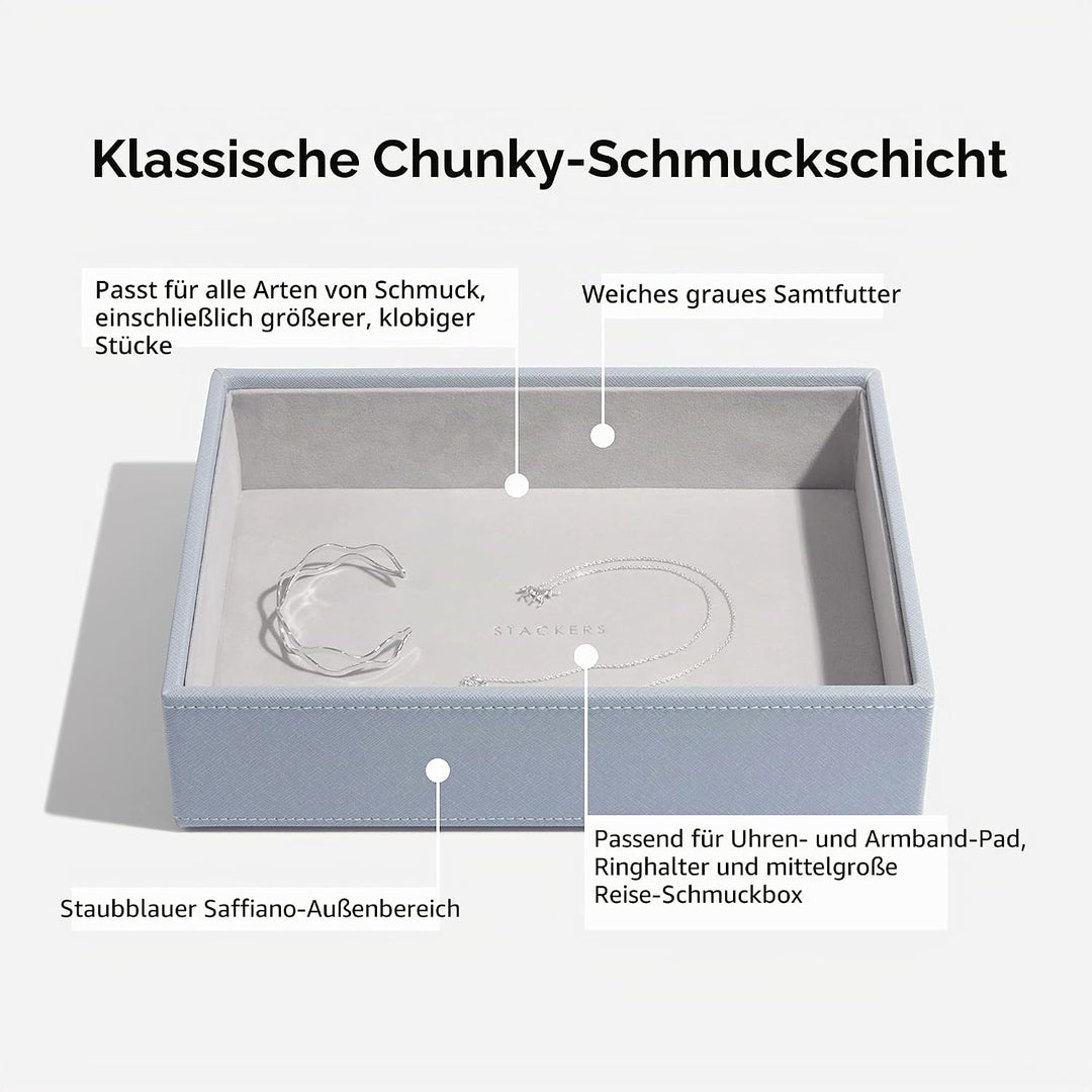 Stackers Altblau Klassisch Schmuckschatulle - 5 Dusky Blue, Dusky Blue