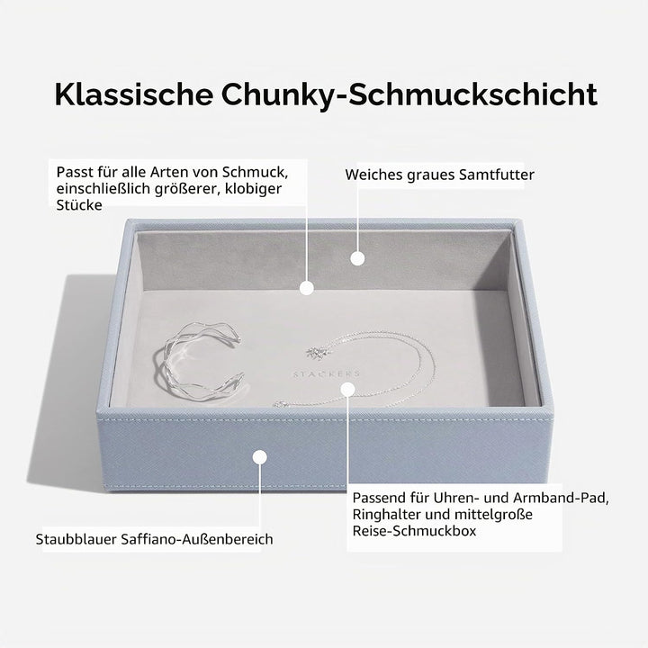 Stackers Altblau Klassisch Schmuckschatulle - 5 Dusky Blue, Dusky Blue