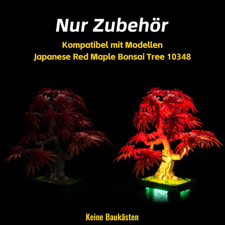 Led Licht Set Kompatibel mit Lego Japanese Red Maple Bonsai Tree 10348 (Kein Modell), Dekorationsbel