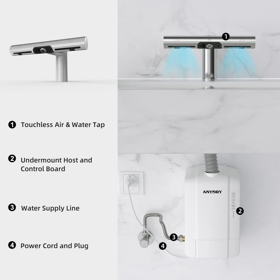 anydry 7120 Wasserhahn Händetrockner Automatisches Waschen und Trocknen in Einem Wasserhahn Händetro