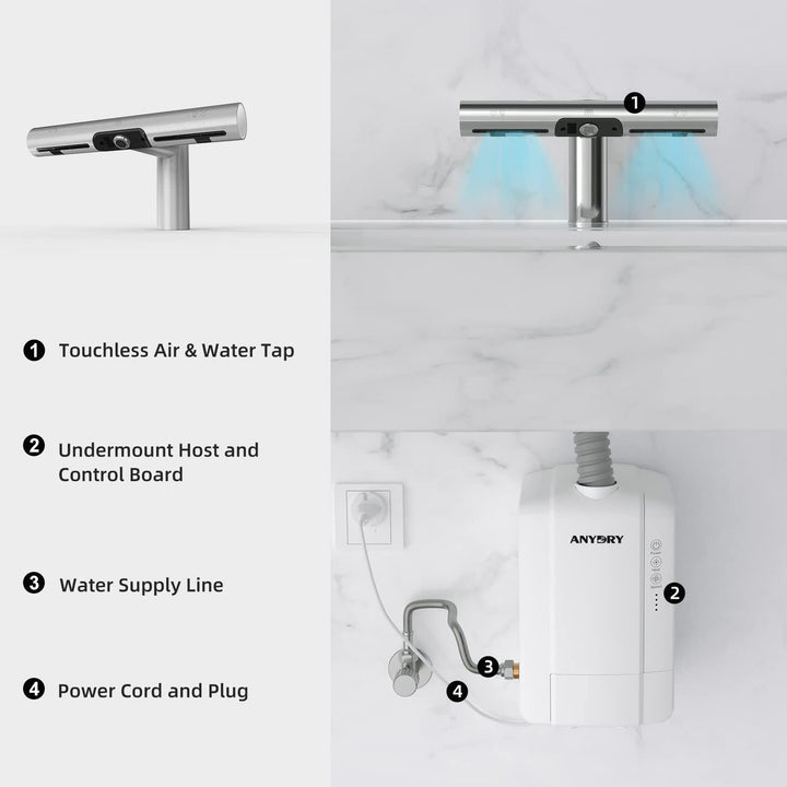 anydry 7120 Wasserhahn Händetrockner Automatisches Waschen und Trocknen in Einem Wasserhahn Händetro