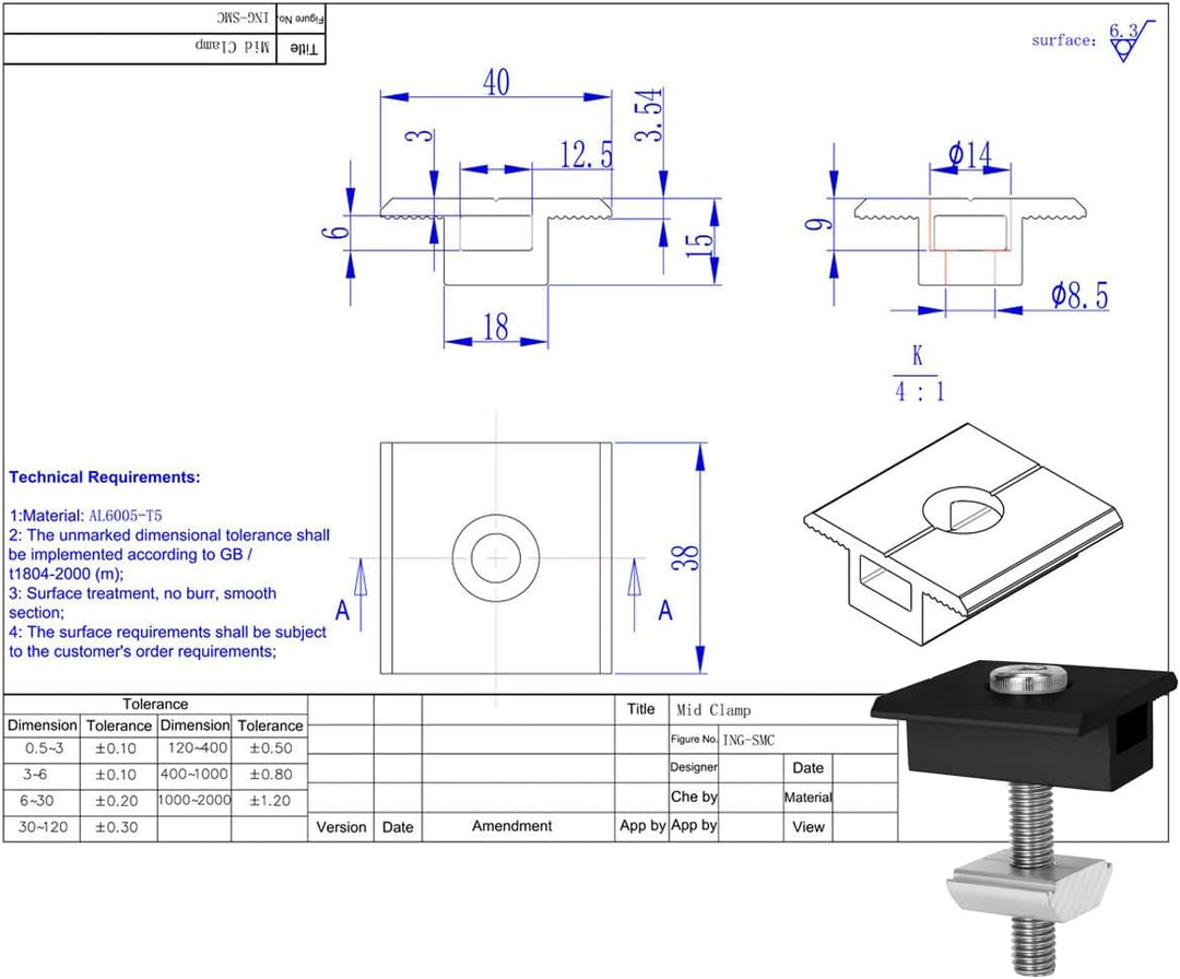 TEOV Für 2x PV Modul Solarmodul Halterung Montageschiene Solarschiene Set Ziegeldach 35MM,Befestigun