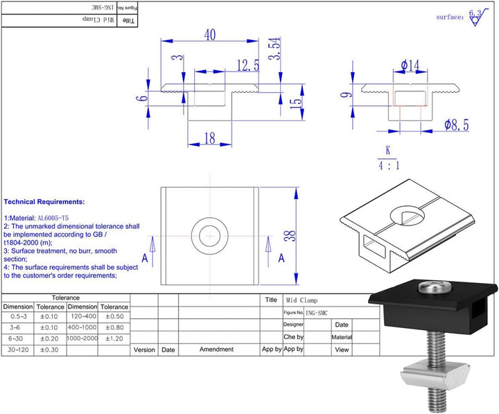TEOV Für 2x PV Modul Solarmodul Halterung Montageschiene Solarschiene Set Ziegeldach 35MM,Befestigun