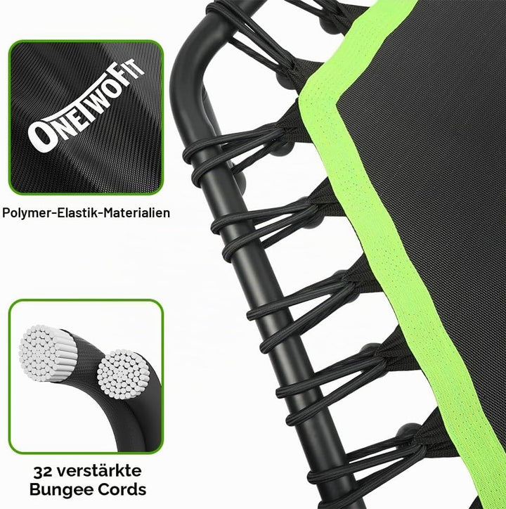 ONETWOFIT 114cm Trampolin Outdoor,Rückprall Trampolin für Erwachsene, Leises Mini Trampolin für das