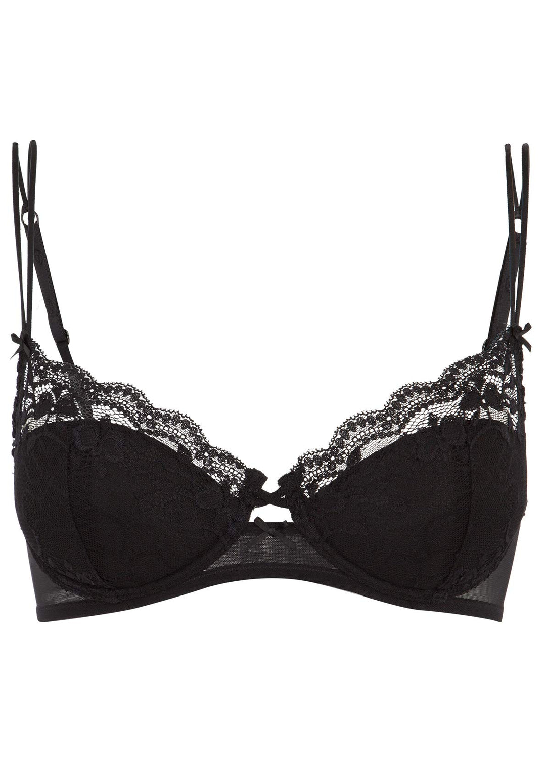 s.Oliver Damen Push-up-BH mit zarter, transparenter Spitze 75A Schwarz, 75A Schwarz