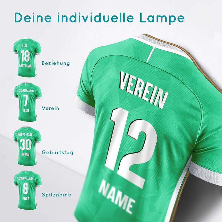 Elbeffekt Trikotlampe für Bremen Fans aus Holz - personalisierbares Geschenk - schenke Dein individu