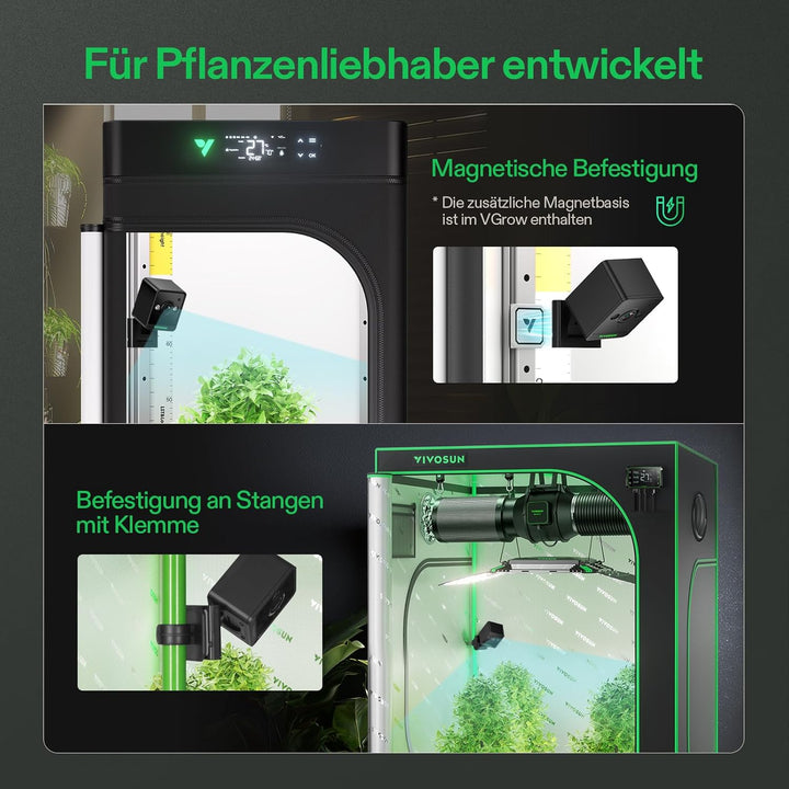 VIVOSUN GrowCam C4 2K QHD WLAN Smart Kamera für Growzelt & Indoor Pflanzen, mit Zeitraffer, Nachtsic