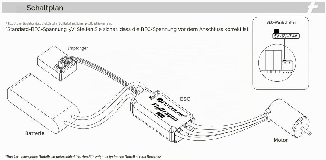 Flycolor 80A ESC 3-6S Elektrischer Geschwindigkeitsregler 5 V/6 V/7,4 V 5A BEC mit XT60 &amp; 3,5mm Bull