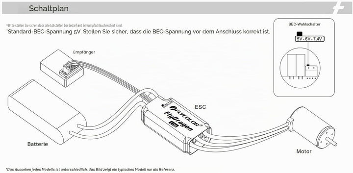 Flycolor 80A ESC 3-6S Elektrischer Geschwindigkeitsregler 5 V/6 V/7,4 V 5A BEC mit XT60 &amp; 3,5mm Bull