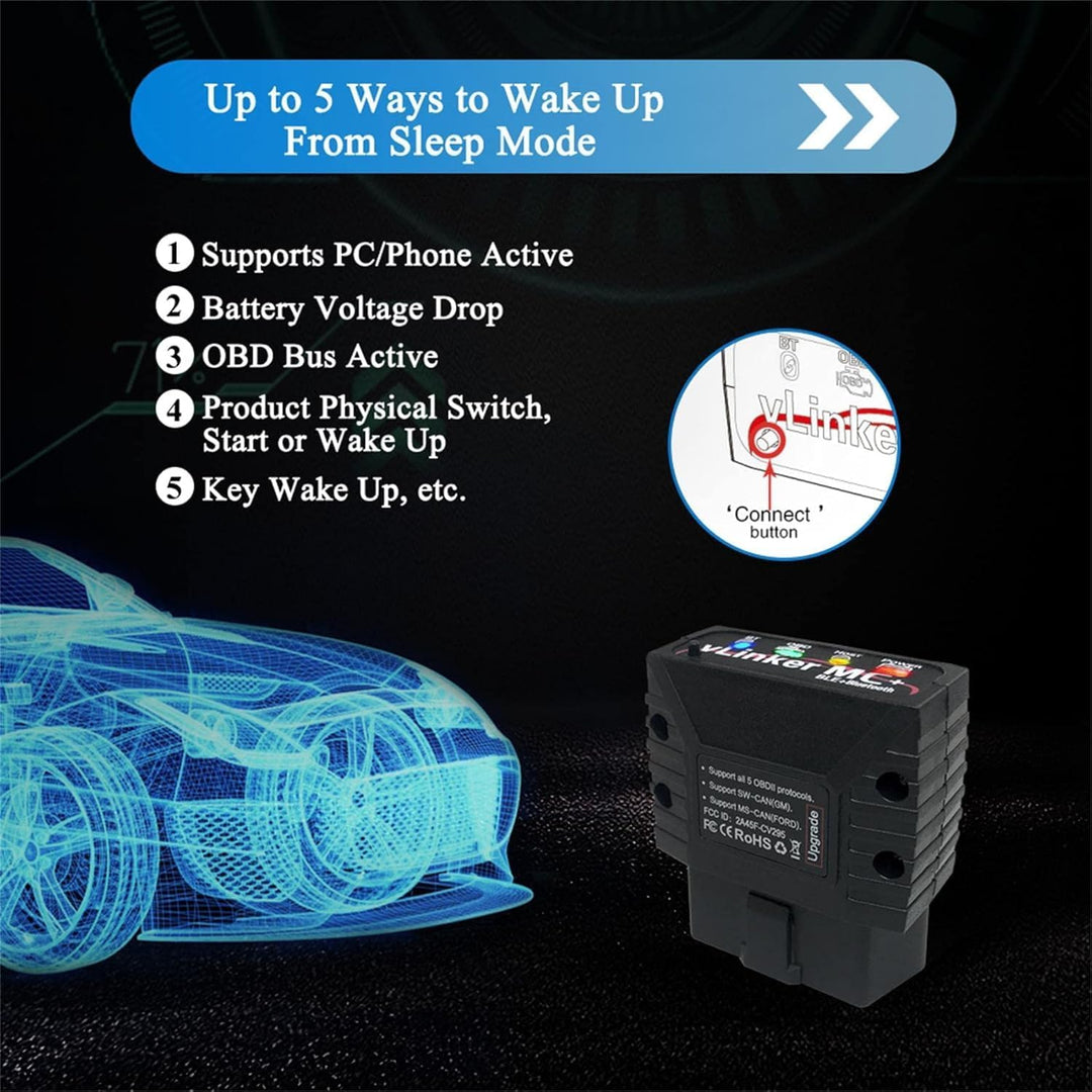 vLinker MC+ Mini Bluetooth OBD II Scanner Adapter Auto Diagnose Scan Tool und Codeleser für iPhone u