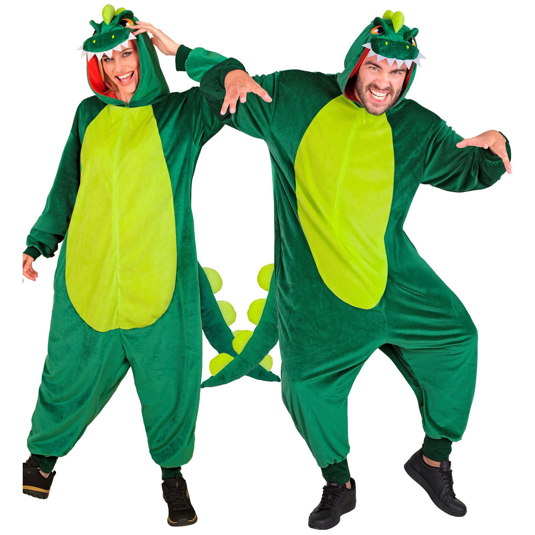 W WIDMANN MILANO Party Fashion - Tier Overall für Erwachsene, weicher Plüsch Jumpsuit mit Kapuze, Ti