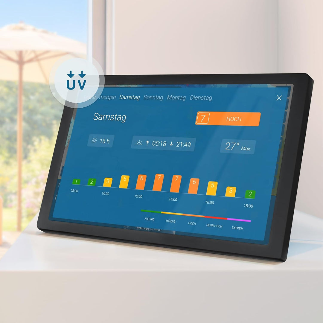 wetteronline home 4 WetterDisplay, WLAN-Wetterstation mit WetterRadar: Wetterfilm auf grossem HD-Far