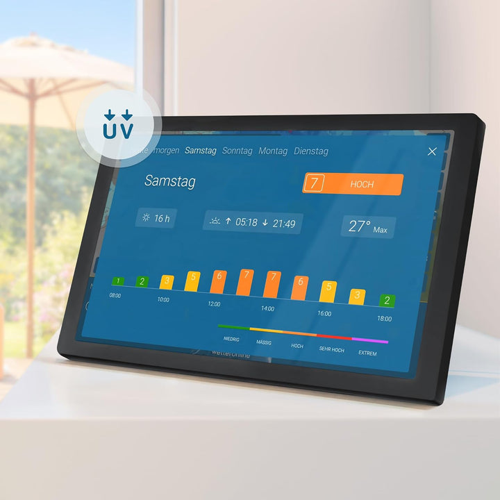 wetteronline home 4 WetterDisplay, WLAN-Wetterstation mit WetterRadar: Wetterfilm auf grossem HD-Far
