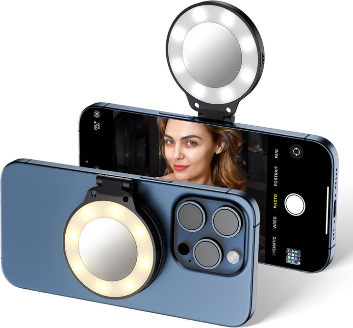 Magnetisches Handy-Selfie-Licht, Schwarz, Schwarz
